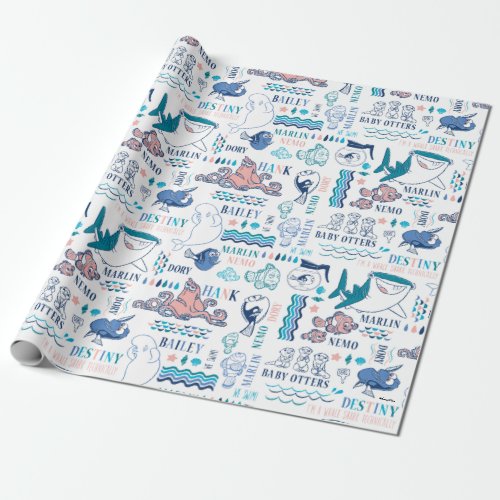 Finding Dory Pastel Pattern Wrapping Paper