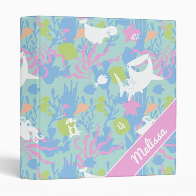 Finding Dory Pastel Sea Pattern 3 Ring Binder (Front/Spine)