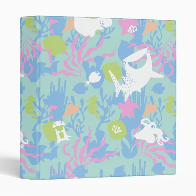 Finding Dory Pastel Sea Pattern 3 Ring Binder (Front/Spine)