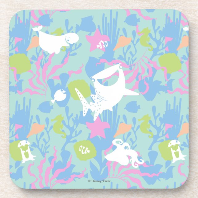 Finding Dory Pastel Sea Pattern Drink Coaster (Front)