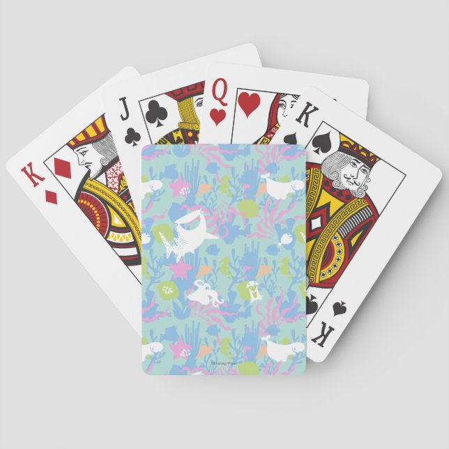 Finding Dory Pastel Sea Pattern Playing Cards (Back)