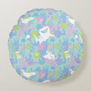 Finding Dory Pastel Sea Pattern Round Pillow