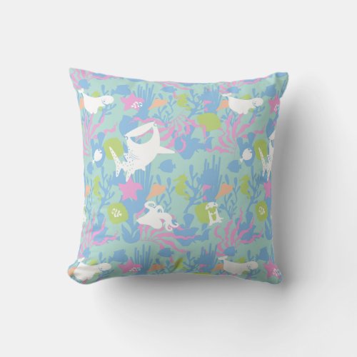 Finding Dory Pastel Sea Pattern Throw Pillow