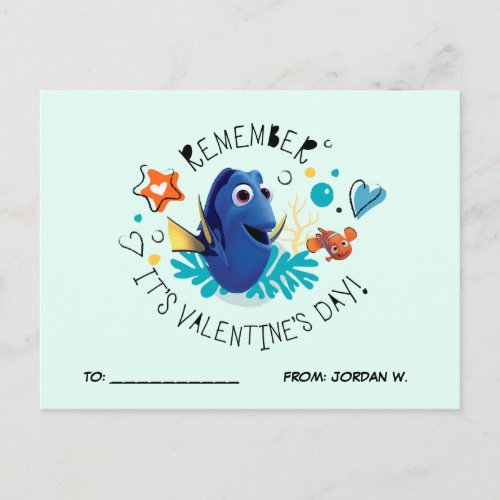 Finding Dory  Remember its Valentines Day Holiday Postcard
