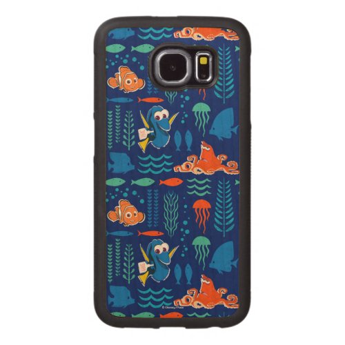 Finding Dory Sea Pattern Carved Wood Samsung Galaxy S6 Case