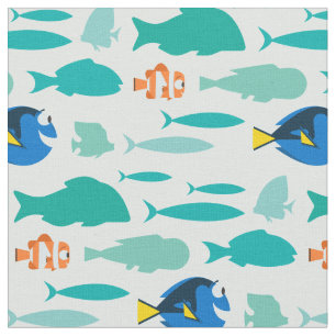 Finding Dory Silhouette Pattern Fabric