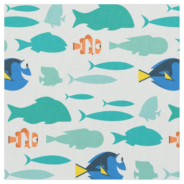 Finding Dory Silhouette Pattern Fabric (Close Up)