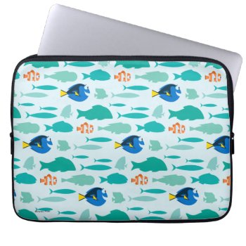 Finding Dory Silhouette Pattern Laptop Sleeve by FindingDory at Zazzle