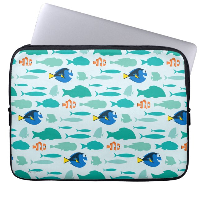 Finding Dory Silhouette Pattern Laptop Sleeve (Front)