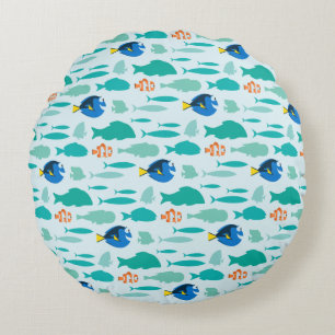 Finding Dory Silhouette Pattern Round Pillow
