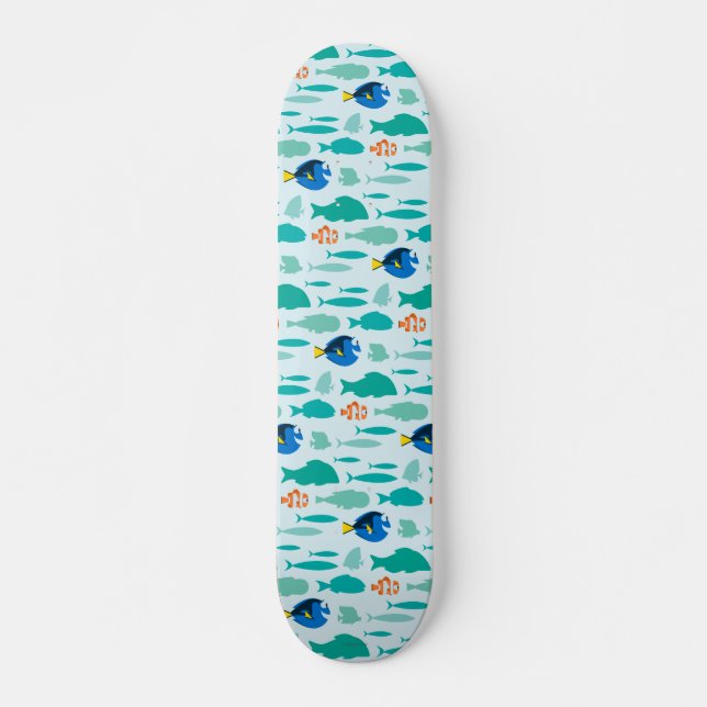 Finding Dory Silhouette Pattern Skateboard Deck (Front)