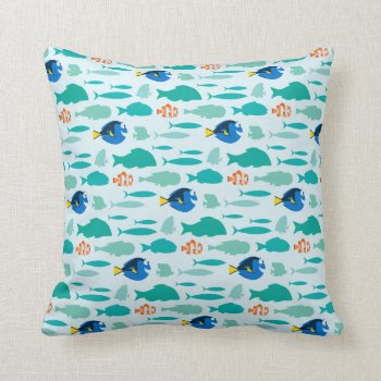 Finding Dory Silhouette Pattern Throw Pillow by FindingDory at Zazzle