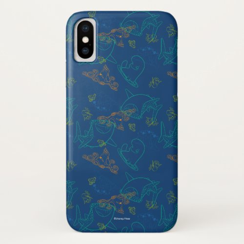 Finding Dory Sketch Navy Pattern iPhone X Case