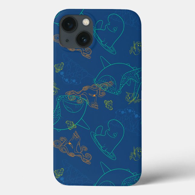 Finding Dory Sketch Navy Pattern Case-Mate iPhone Case (Back)