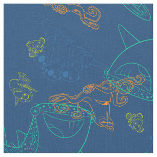 Finding Dory Sketch Navy Pattern Fabric