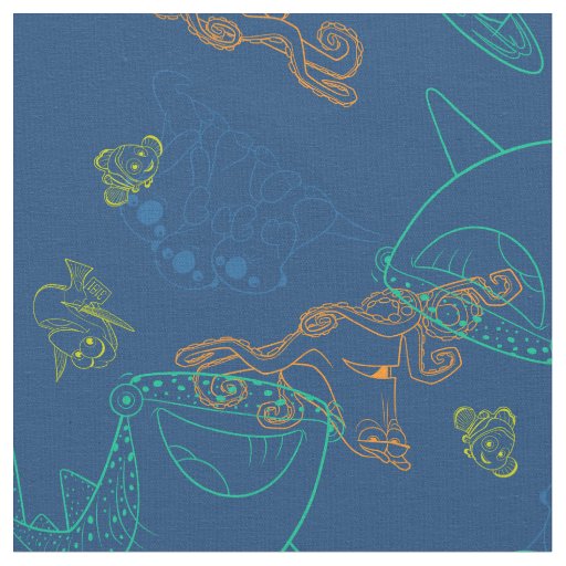 Finding Dory Sketch Navy Pattern Fabric