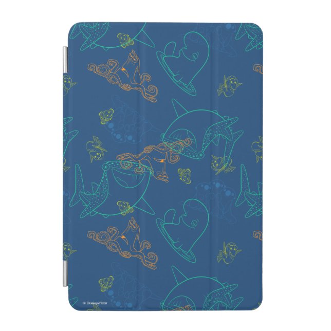 Finding Dory Sketch Navy Pattern iPad Mini Cover (Front)