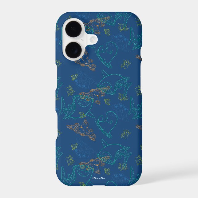 Finding Dory Sketch Navy Pattern Iphone Case (Back)
