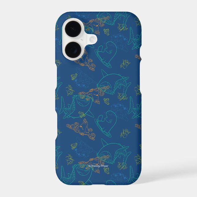 Finding Dory Sketch Navy Pattern Iphone Case (Back)