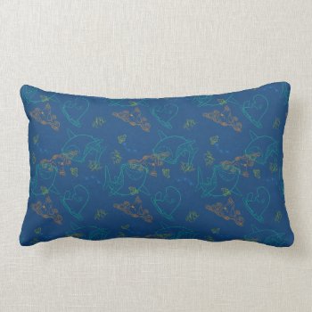 Finding Dory Sketch Navy Pattern Lumbar Pillow by FindingDory at Zazzle
