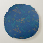 Finding Dory Sketch Navy Pattern Round Pillow
