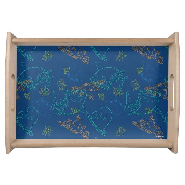 Finding Dory Sketch Navy Pattern Serving Tray (Front)