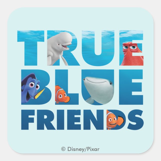 Finding Dory | True Blue Friends Square Sticker (Front)