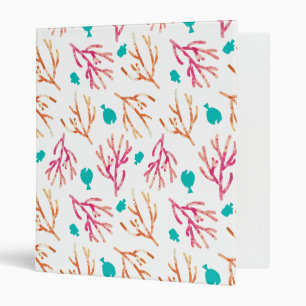 Finding Dory Watercolor Coral Pattern 3 Ring Binder