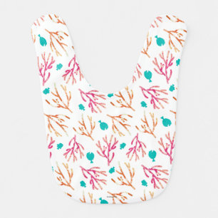 Finding Dory Watercolor Coral Pattern Baby Bib