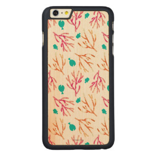 Finding Dory Watercolor Coral Pattern Carved Maple iPhone 6 Plus Case