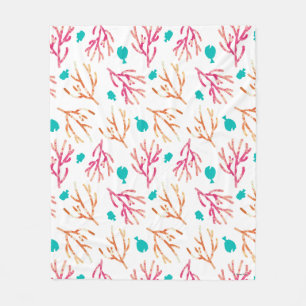 Finding Dory Watercolor Coral Pattern Fleece Blanket