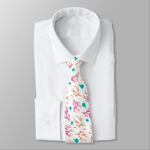 Finding Dory Watercolor Coral Pattern Neck Tie