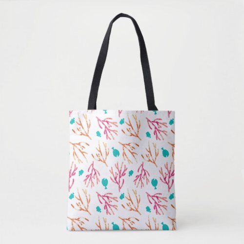 Finding Dory Watercolor Coral Pattern Tote Bag
