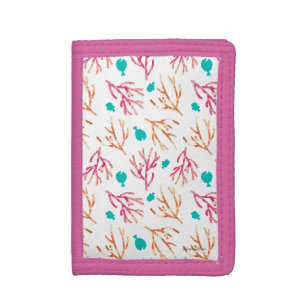 Finding Dory Watercolor Coral Pattern Tri-fold Wallet