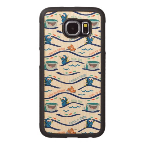 Finding Dory Wave Pattern Carved Wood Samsung Galaxy S6 Case