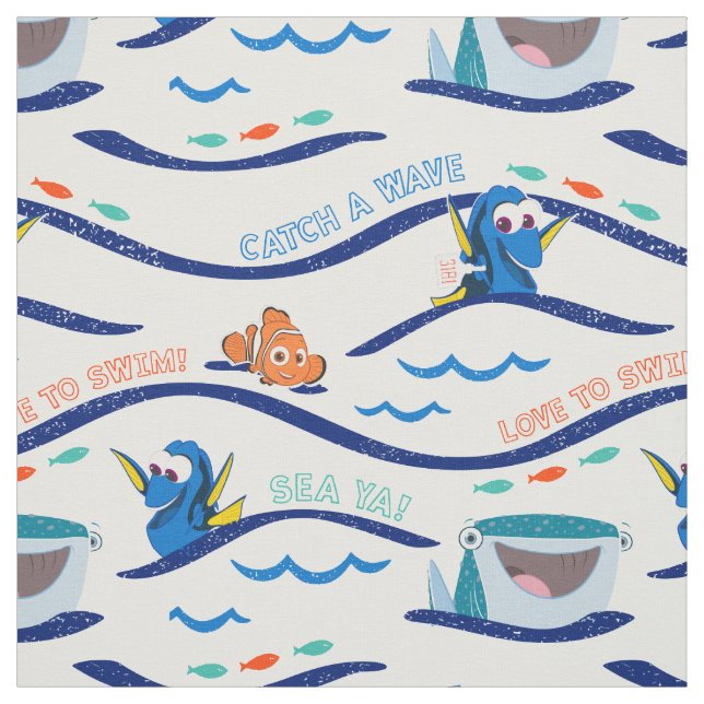 Finding Dory Wave Pattern Fabric (Swatch)