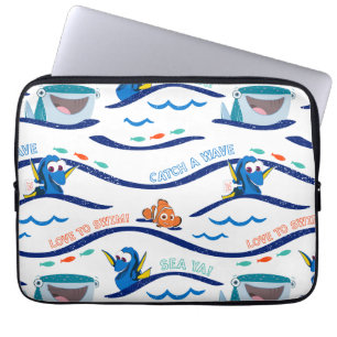 Finding Dory Wave Pattern Laptop Sleeve