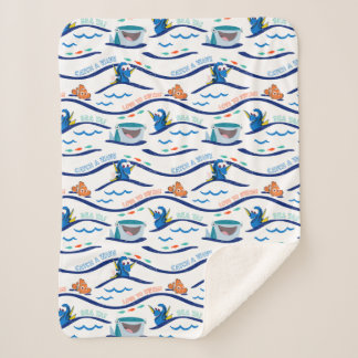Finding Dory Wave Pattern Sherpa Blanket