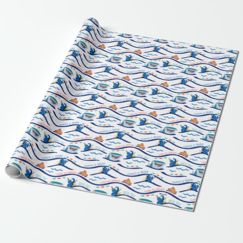Finding Dory Wave Pattern Wrapping Paper