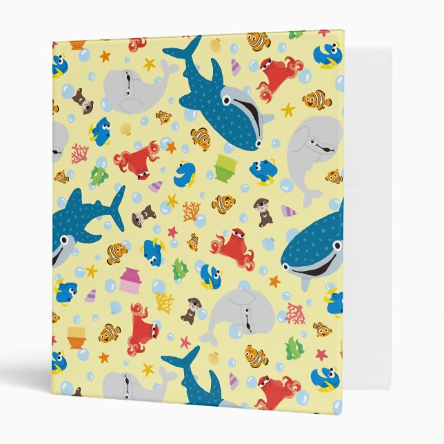 Finding Dory Yellow Pattern 3 Ring Binder (Front/Inside)