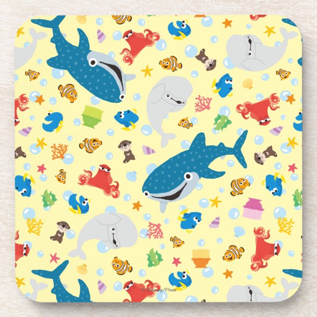 Finding Dory Yellow Pattern Coaster (Front)