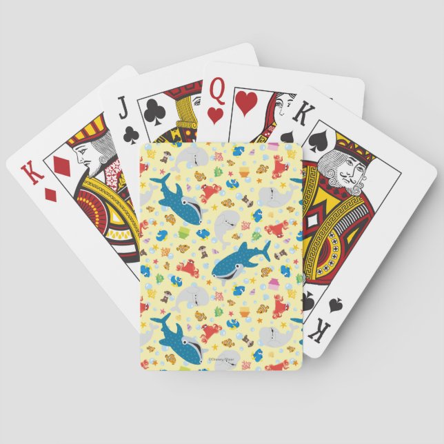 Finding Dory Yellow Pattern Playing Cards (Back)