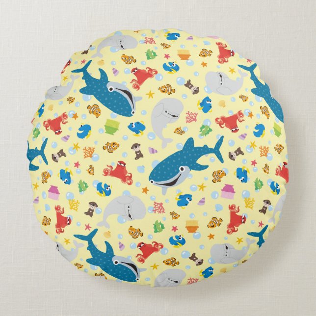 Finding Dory Yellow Pattern Round Pillow (Front)