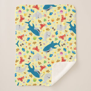 Finding Dory Yellow Pattern Sherpa Blanket