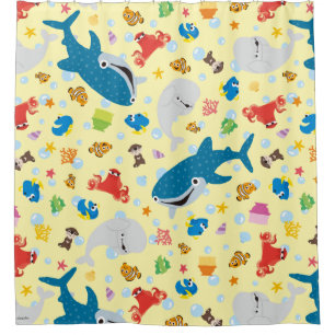 Finding Dory Yellow Pattern Shower Curtain