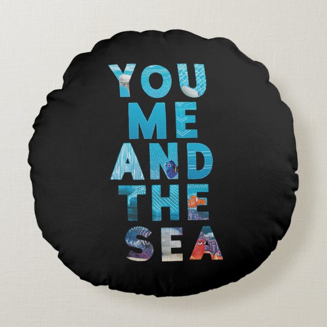 Finding Dory | You Me & the Sea Round Pillow (Front)