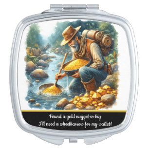 Finding gold by a peaceful river compact mirror