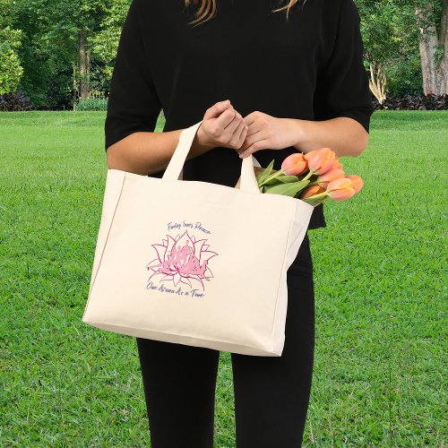 Finding Inner Peace One Asana At a Time Pink Lotus Mini Tote Bag