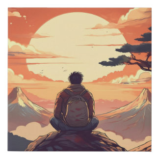 "Finding Light in the Dark: A Retro Reflection" Faux Canvas Print