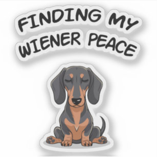 Finding my Wiener Peace Funny Dachshund Gift Sticker